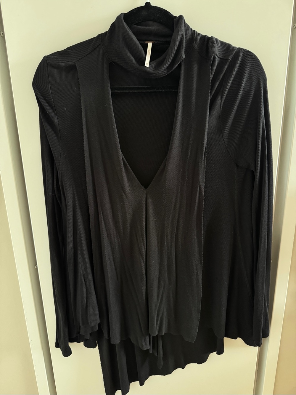 NEW free people flowy soft black top shirt XS